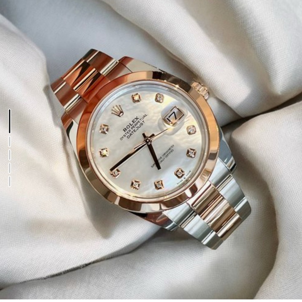 Rolex Two-Tone Watch with White Face